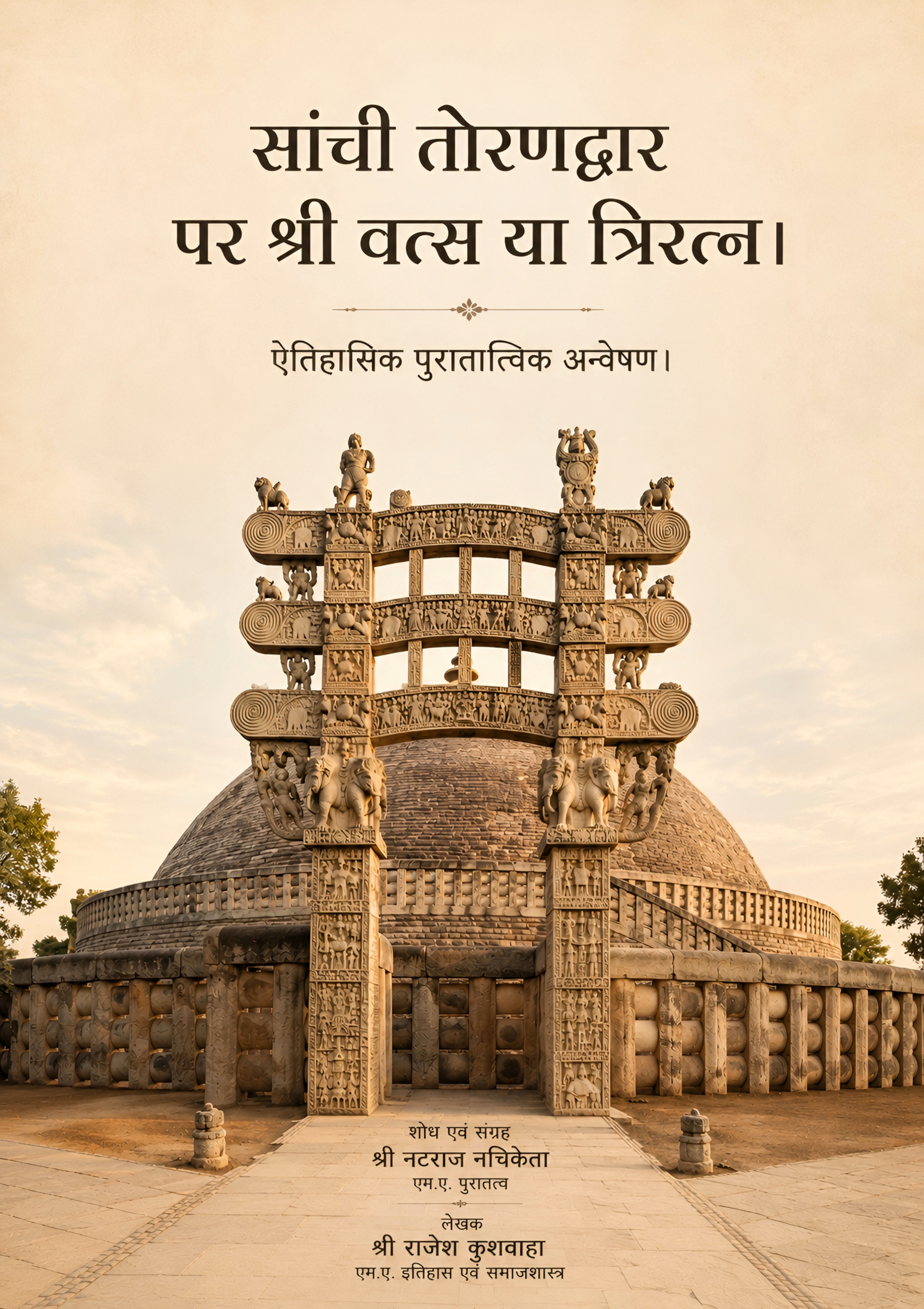 सांची तोरण द्वार पर श्रीवत्स या त्रिरत्न